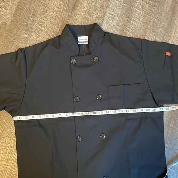 Happy Chef Signature Coat Lightweight Chef Coat Black size S Style #505 - Picture 11 of 14